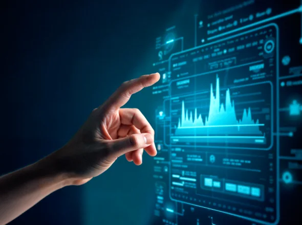 Analytics dashboard with charts and business metrics.