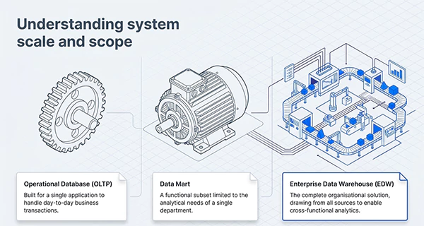 EDW vs Data Mart vs Operational Databases